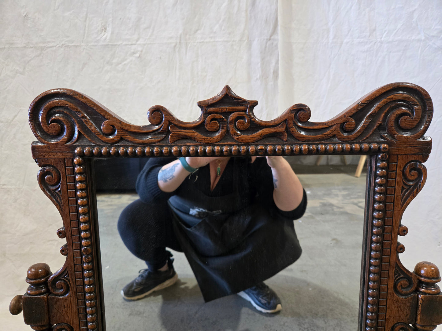 Early Century Louis XV Oak Mirror