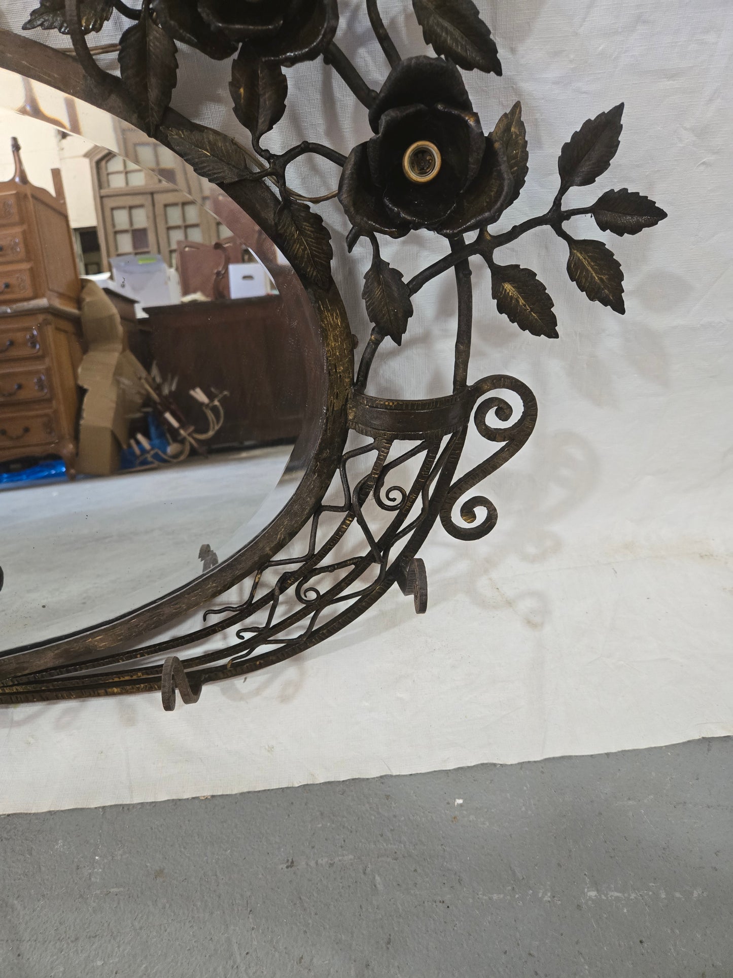 Early Century Art Nouveau Mirror with Lights