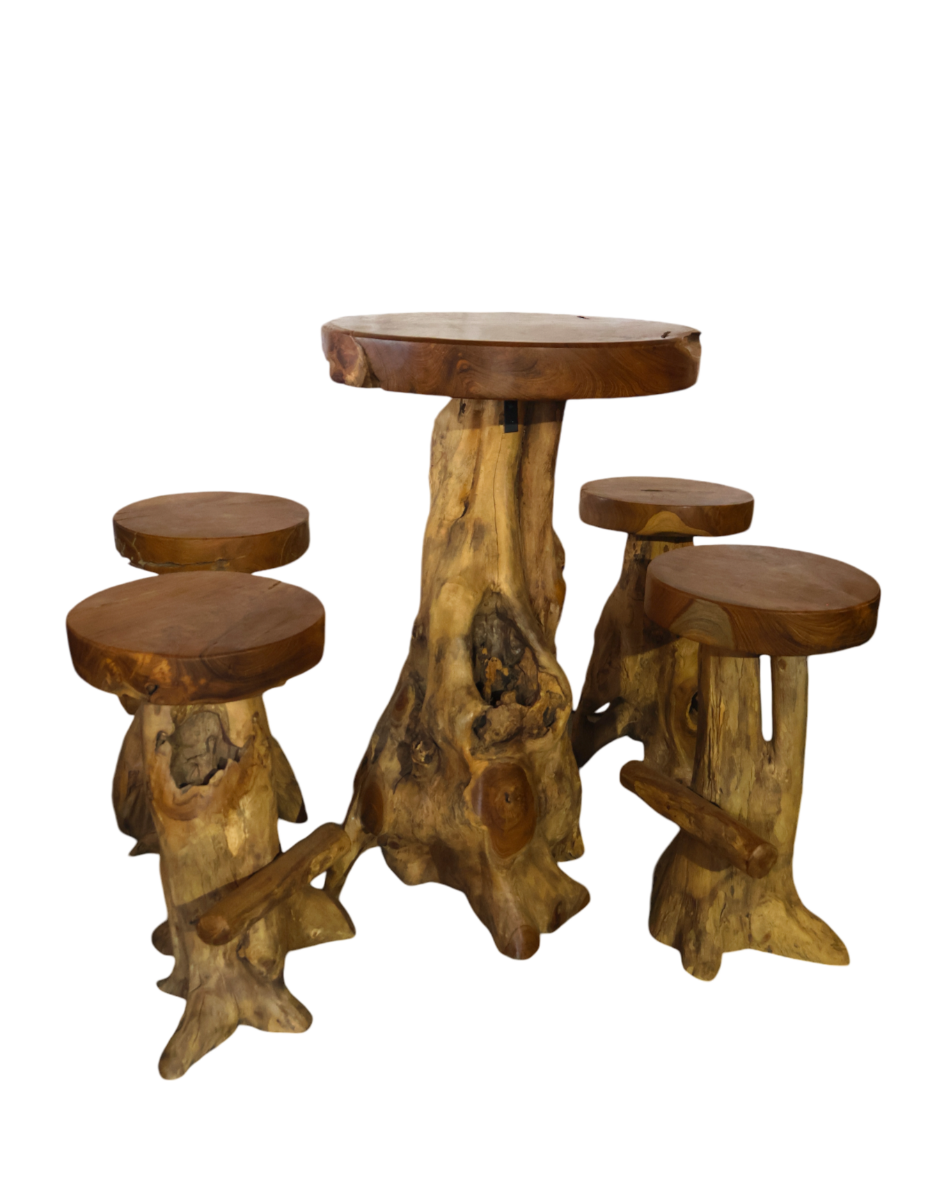 Teakroot Table and Stool Set